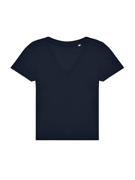 B&C #E150 V T-Shirt /women bleu marine personnalisable