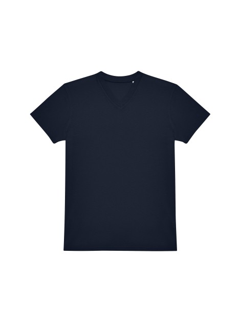 B&C #E150 V T-Shirt bleu marine personnalisable