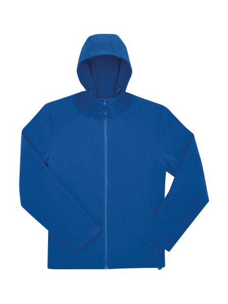 B&C Reset 3Lr Hooded Softshell bleu royal personnalisable