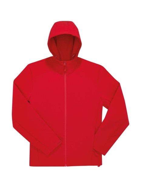 B&C Reset 3Lr Hooded Softshell rouge personnalisable