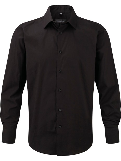 RUSSELL Chemise fittée homme manches longues noir personnalisable