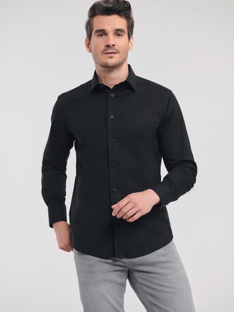 Chemises à personnaliser RUSSELL Chemise fittée homme manches longues 