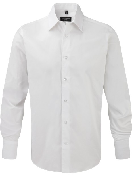 RUSSELL Chemise fittée homme manches longues blanc personnalisable
