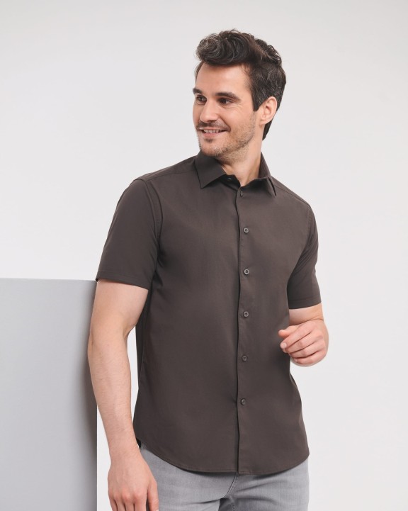 Hemd RUSSELL Men's Easy Care Fitted overhemd met korte mouwen voor bedrukking &amp; borduring