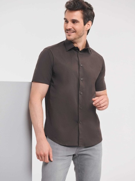 Chemises à personnaliser RUSSELL Chemise fittée homme manches courtes 