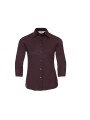 RUSSELL Chemise fittée femme manches 3/4 bordeau moyen personnalisable