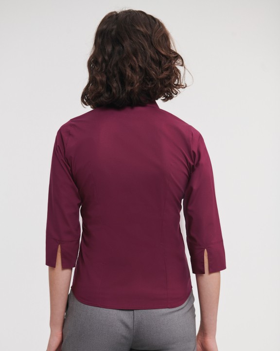 RUSSELL Ladies'' 3/4 Sleeve Easy Care Fitted Shirt Hemd personalisierbar