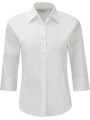 RUSSELL Chemise fittée femme manches 3/4 blanc personnalisable