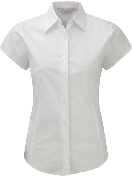 RUSSELL Chemise fittée femme manches courtes blanc personnalisable