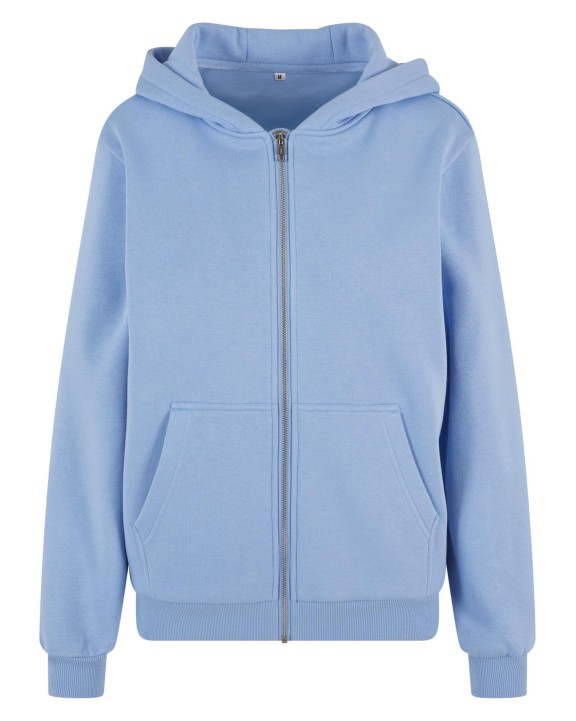 BUILD YOUR BRAND Ladies Fluffy Zip Hoody Sweatshirt personalisierbar