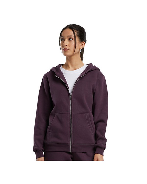 BUILD YOUR BRAND Ladies Fluffy Zip Hoody Sweatshirt personalisierbar