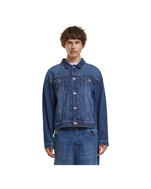 Veste personnalisable BUILD YOUR BRAND Heavy Ounce Boxy Denim Jacket