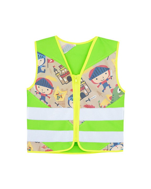 Fluohesje KORNTEX Children´s Safety Vest Action Fantasy CO² Neutral voor bedrukking &amp; borduring