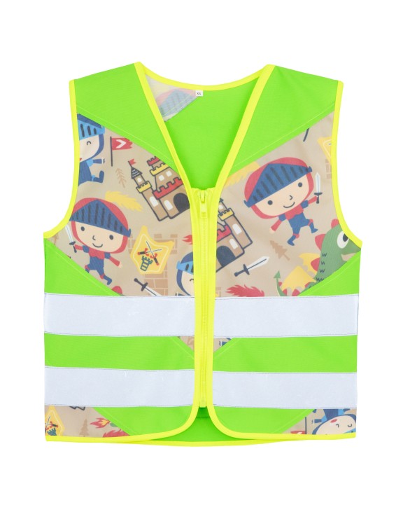 Fluohesje KORNTEX Children´s Safety Vest Action Fantasy CO² Neutral voor bedrukking &amp; borduring