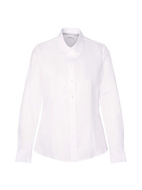 SEIDENSTICKER Women´s Blouse Slim Fit Fine Twill Longsleeve blanc personnalisable