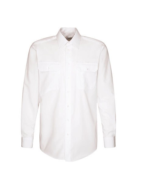 SEIDENSTICKER Men´s Pilot Shirt Regular Longsleeve blanc personnalisable