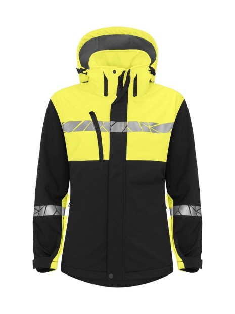 PROJOB 7417 PROGRESSION SOFTSHELL FEMME noir/jaune personnalisable