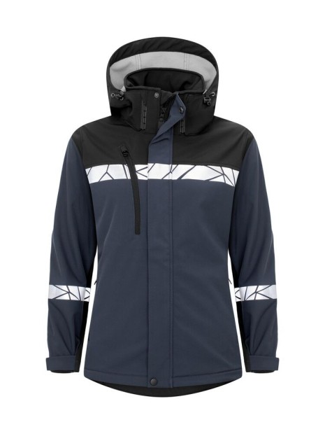 PROJOB 7417 PROGRESSION SOFTSHELL FEMME bleu marine/noir personnalisable