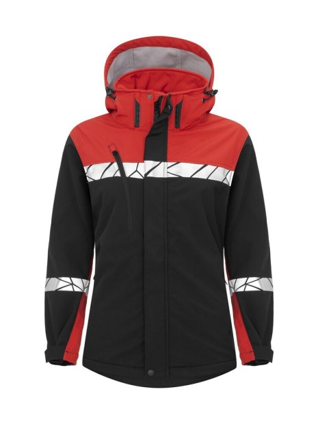 PROJOB 7417 PROGRESSION SOFTSHELL FEMME black / red personnalisable