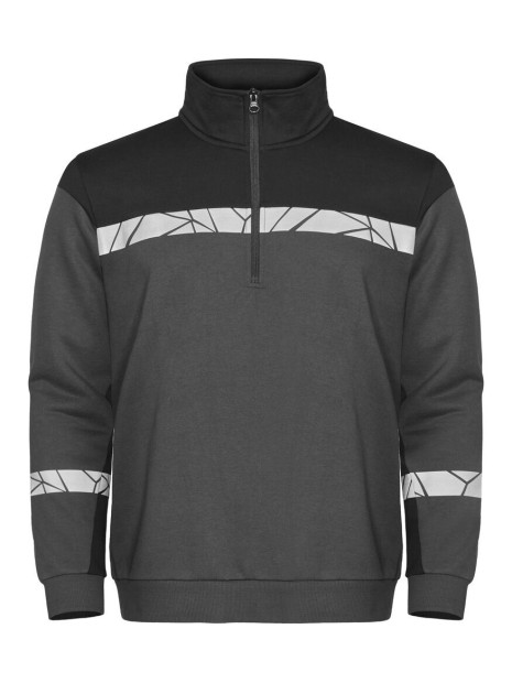 PROJOB 7102 PROGRESSION SWEATSHIRT 1/2 ZIP gris/noir personnalisable
