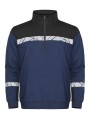 PROJOB 7102 PROGRESSION SWEATSHIRT 1/2 ZIP bleu marine/noir personnalisable