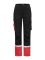 PROJOB 7512 PROGRESSION PANTALON DE TRAVAIL AVEC POCHES GENOUILLÈRES FEMME black / red personnalisable