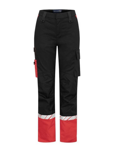 PROJOB 7512 PROGRESSION PANTALON DE TRAVAIL AVEC POCHES GENOUILLÈRES FEMME black / red personnalisable
