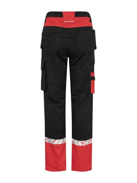 PROJOB 7512 PROGRESSION PANTALON DE TRAVAIL AVEC POCHES GENOUILLÈRES FEMME black / red personnalisable