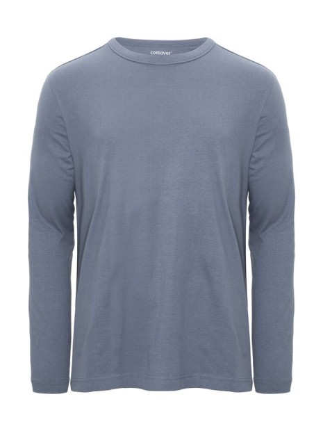 COTTOVER Relaxed T-shirt LS (GOTS) bleu dusty personnalisable