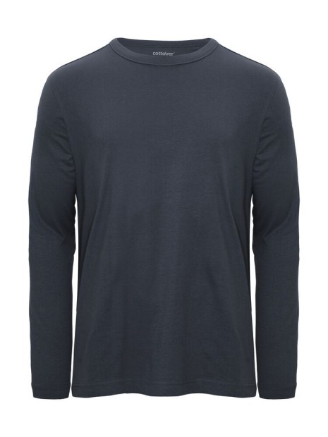 COTTOVER Relaxed T-shirt LS (GOTS) bleu marine personnalisable