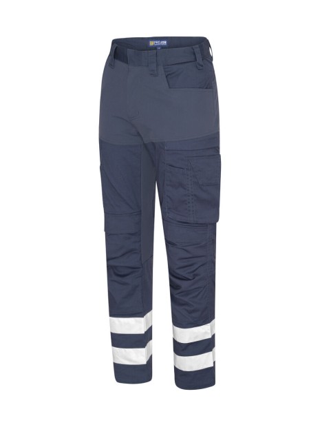 PROJOB 2509 PANTALON EXTENSIBLE, RÉFLECTEURS bleu marine personnalisable