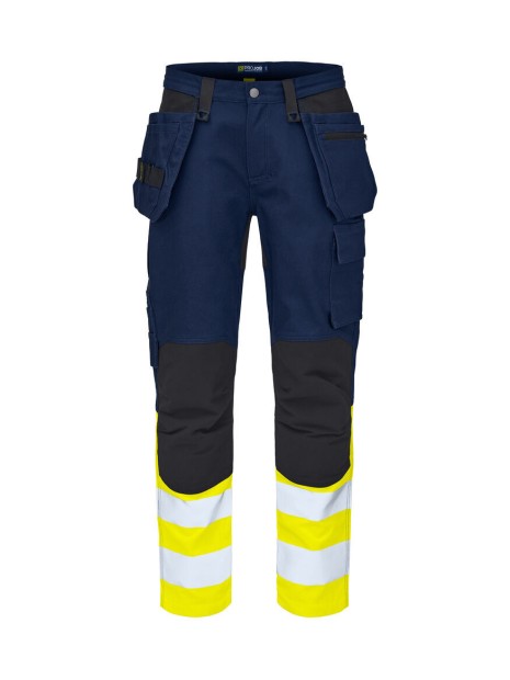 PROJOB 6560 PANTALON CORDURA STRETCH EN ISO 20471 CLASSE 1 jaune/bleu marine personnalisable