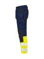 PROJOB 6560 PANTALON CORDURA STRETCH EN ISO 20471 CLASSE 1 jaune/bleu marine personnalisable