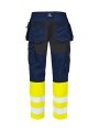 PROJOB 6560 PANTALON CORDURA STRETCH EN ISO 20471 CLASSE 1 jaune/bleu marine personnalisable