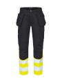 PROJOB 6560 PANTALON CORDURA STRETCH EN ISO 20471 CLASSE 1 jaune/noir personnalisable