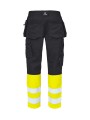 PROJOB 6560 PANTALON CORDURA STRETCH EN ISO 20471 CLASSE 1 jaune/noir personnalisable