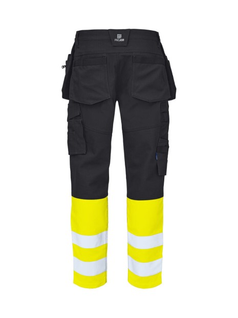 PROJOB 6560 PANTALON CORDURA STRETCH EN ISO 20471 CLASSE 1 jaune/noir personnalisable