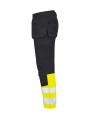 PROJOB 6560 PANTALON CORDURA STRETCH EN ISO 20471 CLASSE 1 jaune/noir personnalisable