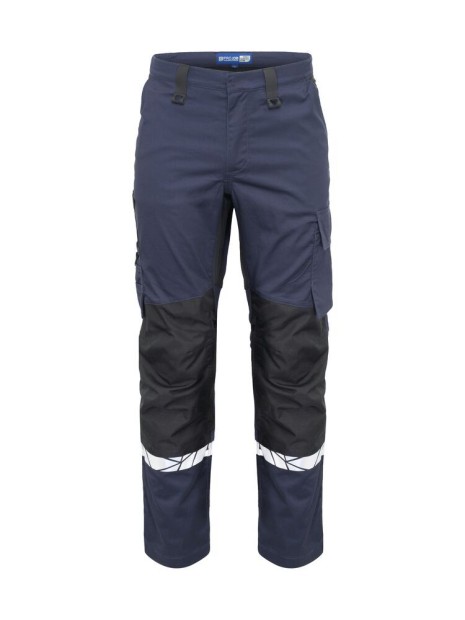 PROJOB 7508 PROGRESSION PANTALON DE TRAVAIL POCHES GENOUILLERES bleu marine/noir personnalisable