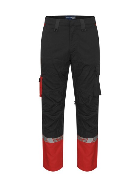 PROJOB 7508 PROGRESSION PANTALON DE TRAVAIL POCHES GENOUILLERES black / red personnalisable