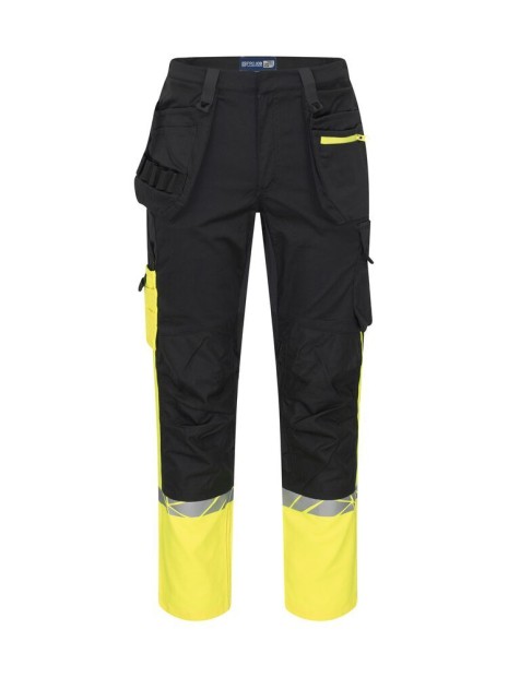 PROJOB 7509 PROGRESSION PANTALON DE TRAVAIL POCHES FLOTTANTES noir/jaune personnalisable