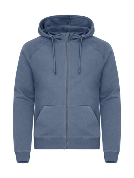 CLIQUE Miami PRO Hoody Full Zip bleu acier personnalisable