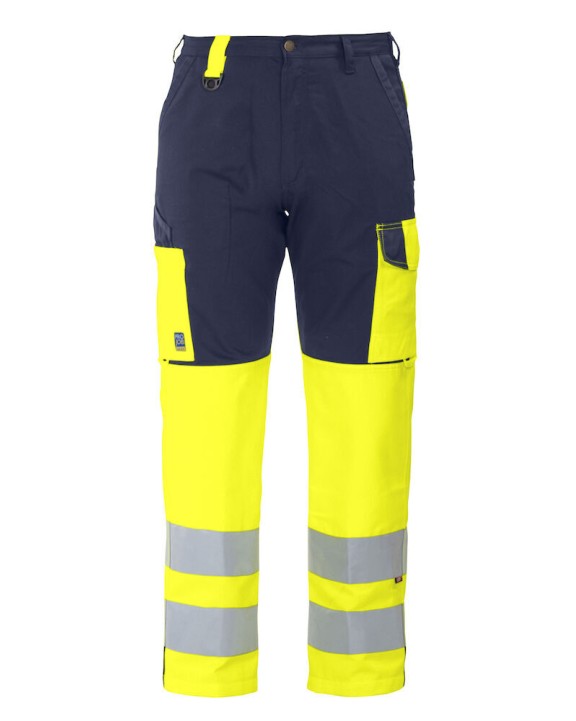 Broek PROJOB 6501 SIGNALISATIEBROEK MET KNIEZAKKEN EN ISO 20471 KLASSE 2 voor bedrukking &amp; borduring