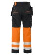 Broek PROJOB 6502 SIGNALISATIEBROEK MET KNIEZAKKEN EN SPIJKERZAKKEN EN ISO 20471 KLASSE 1 voor bedrukking &amp; borduring