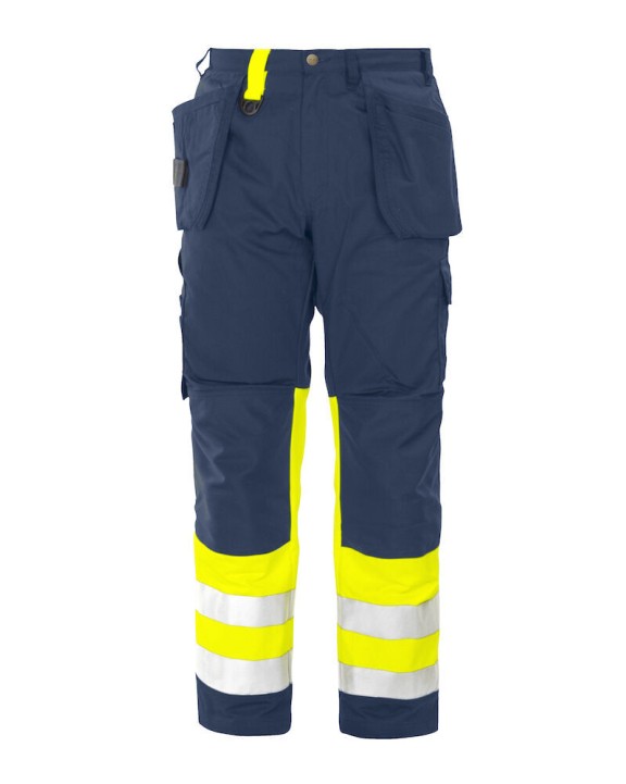 Broek PROJOB 6502 SIGNALISATIEBROEK MET KNIEZAKKEN EN SPIJKERZAKKEN EN ISO 20471 KLASSE 1 voor bedrukking &amp; borduring