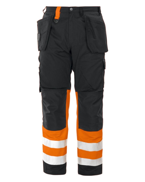 Broek PROJOB 6502 SIGNALISATIEBROEK MET KNIEZAKKEN EN SPIJKERZAKKEN EN ISO 20471 KLASSE 1 voor bedrukking &amp; borduring