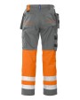 Broek PROJOB 6502 SIGNALISATIEBROEK MET KNIEZAKKEN EN SPIJKERZAKKEN EN ISO 20471 KLASSE 1 voor bedrukking &amp; borduring