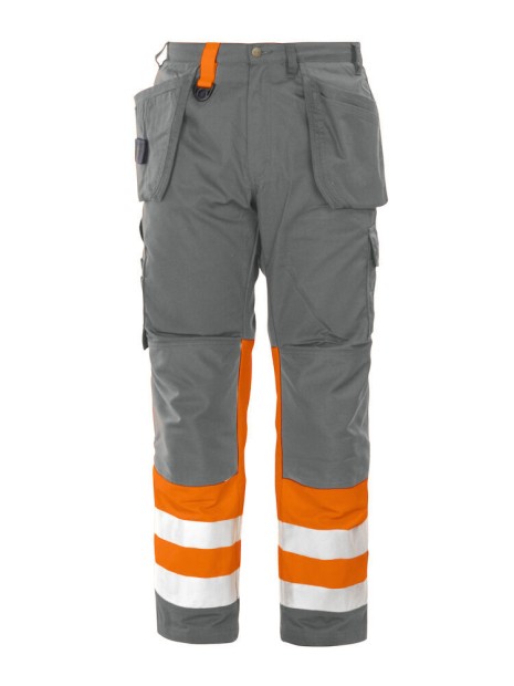 PROJOB 6502 PANTALON POLYCOTON - EN ISO 20471 CLASSE 1 orange/gris personnalisable