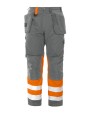 Broek PROJOB 6502 SIGNALISATIEBROEK MET KNIEZAKKEN EN SPIJKERZAKKEN EN ISO 20471 KLASSE 1 voor bedrukking &amp; borduring