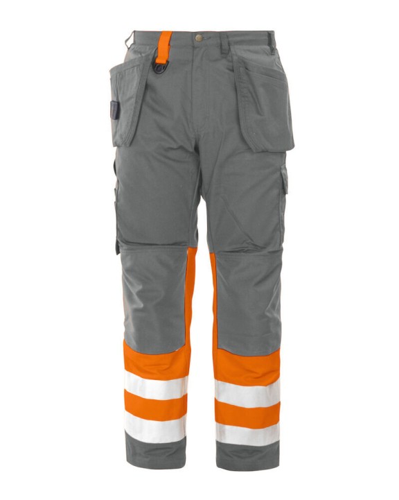 Broek PROJOB 6502 SIGNALISATIEBROEK MET KNIEZAKKEN EN SPIJKERZAKKEN EN ISO 20471 KLASSE 1 voor bedrukking &amp; borduring
